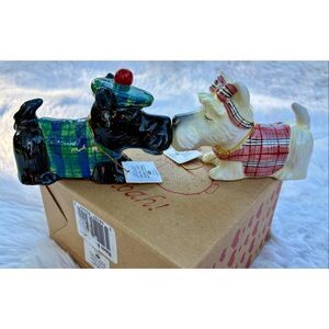 NEW Vintage Westland Mwah! Kissing Magnetic Scottish Terrier S&P Shakers